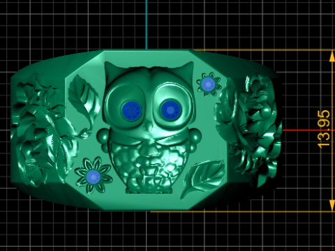 OWL BIRD DESIGN RING 3D PRINTABLE MODEL 3D Принт Модель