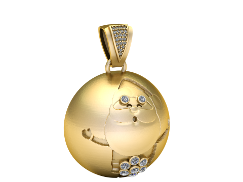 SANTA CLAUS BALL PENDANT 3D PRINTABLE MODEL 3D Print Model