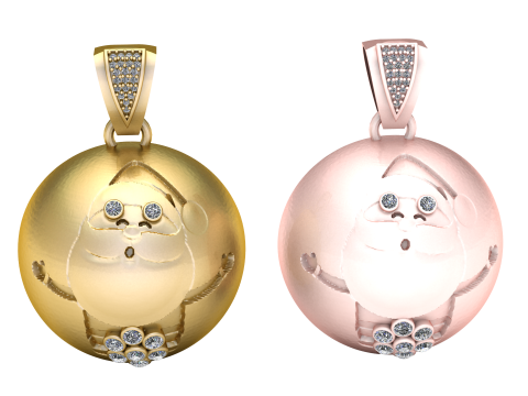 SANTA CLAUS BALL PENDANT 3D PRINTABLE MODEL 3D Принт Модель