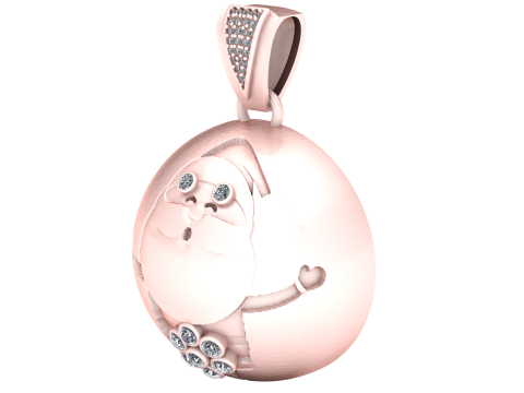 SANTA CLAUS BALL PENDANT 3D PRINTABLE MODEL 3D Принт Модель