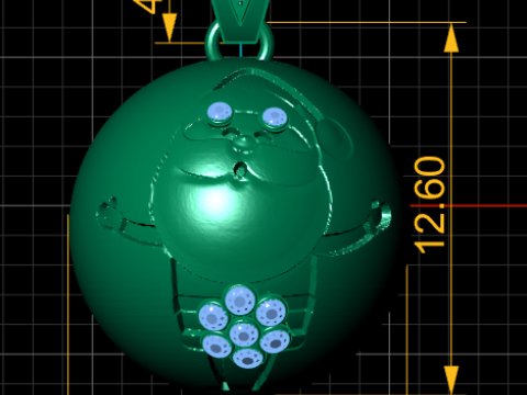SANTA CLAUS BALL PENDANT 3D PRINTABLE MODEL 3D Принт Модель