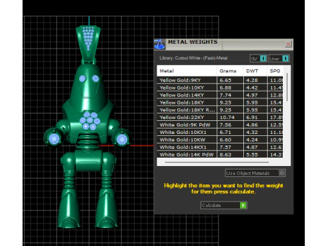 GOLDEN ROBOT DIAMOND PENDANT 3D PRINTABLE MODEL 3D Print Model