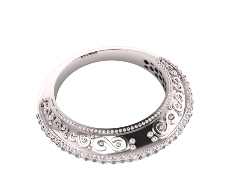 LUXURY ANTIQUE RING 3D PRINTABLE MODEL Modèles 3D en vedette