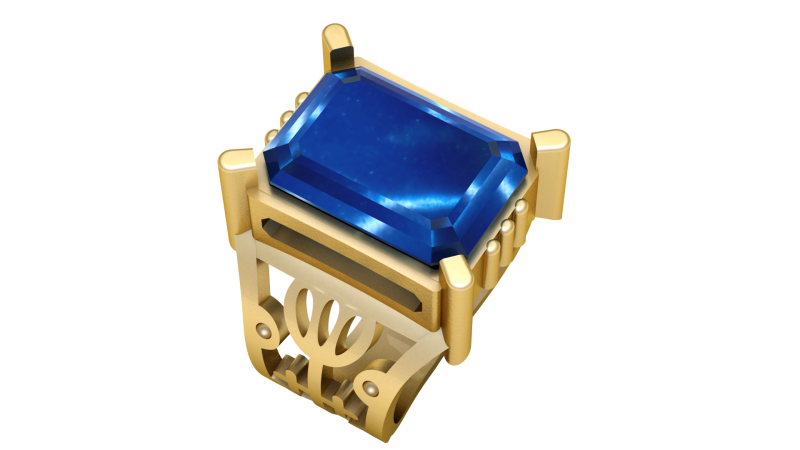 ELEGANCE BLUE SAPPHIRE RING 3D PRINTABLE MODEL 3D Print Model .c4d .max .obj .3ds .fbx .stl .blend 