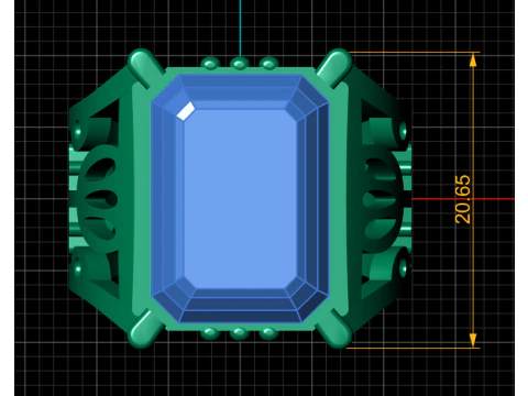 ELEGANCE BLUE SAPPHIRE RING 3D PRINTABLE MODEL 3D Print Model