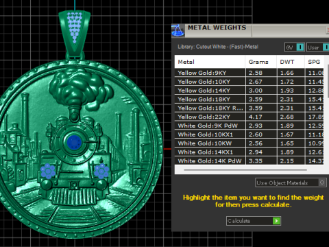 RAILWAY TRAIN COIN PENDANT 3D PRINTABLE MODEL 3Dプリントモデル