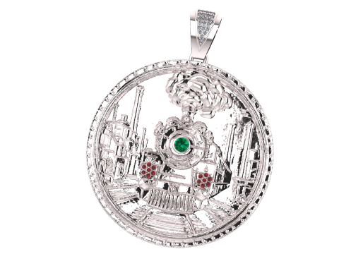 RAILWAY TRAIN COIN PENDANT 3D PRINTABLE MODEL 3Dプリントモデル