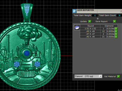 RAILWAY TRAIN COIN PENDANT 3D PRINTABLE MODEL 3Dプリントモデル