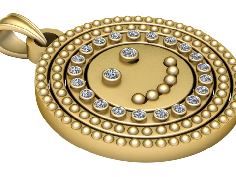 SMILY FACE COIN PENDANT 3D PRINTABLE MODEL Model Cetak 3D