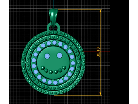 SMILY FACE COIN PENDANT 3D PRINTABLE MODEL 3D Print Model