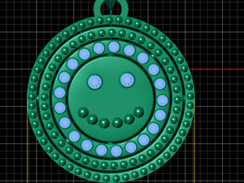 SMILY FACE COIN PENDANT 3D PRINTABLE MODEL Model Cetak 3D