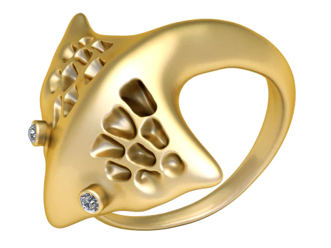 MODEL DO WYDRUKU 3D STYLOWY PIERŚCIEŃ MONTA FISH Model do druku 3D