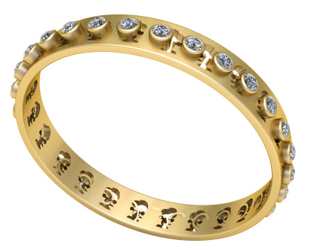 FANCY GOLD DIAMOND RING 3D PRINTABLE MODEL 3D Принт Модель