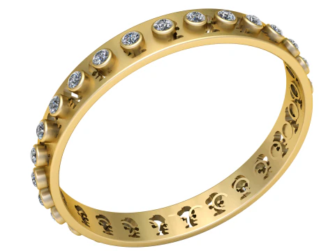 FANCY GOLD DIAMOND RING 3D PRINTABLE MODEL 3D Print Model
