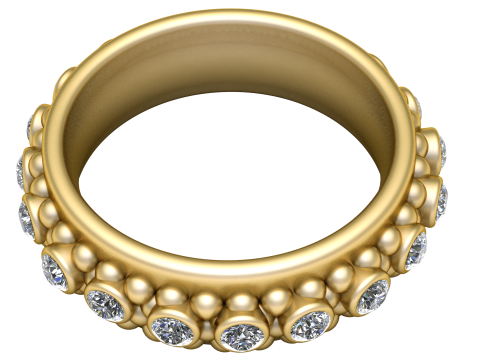 BUBBLES DESIGN RING 3D PRINTABLE MODEL Model Cetak 3D