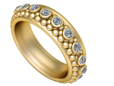 BUBBLES DESIGN RING 3D PRINTABLE MODEL 3D Print Model