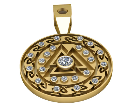 MODEL CETAK 3D LIONTIN KOIN DESAIN SEGITIGA Model Cetak 3D