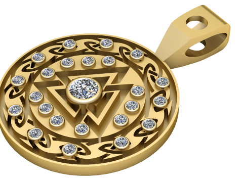 TRIANGLE DESIGN COIN PENDANT 3D PRINTABLE MODEL Model Cetak 3D