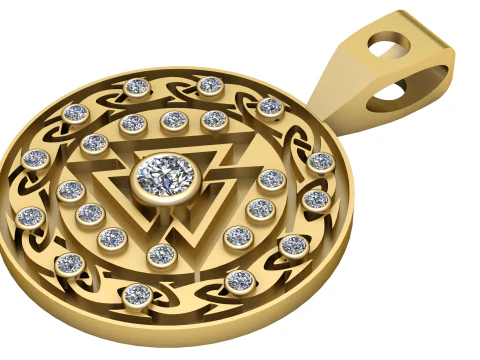 TRIANGLE DESIGN COIN PENDANT 3D PRINTABLE MODEL 3D Print Model
