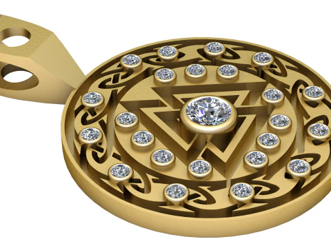 TRIANGLE DESIGN COIN PENDANT 3D PRINTABLE MODEL 3D Print Model