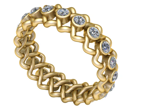 MODELLO STAMPABILE 3D DI ANELLO DI MODA ELEGANTE Modello di stampa 3D