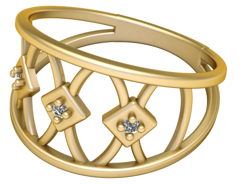 KENZO BAND GOLD RING 3D PRINTABLE MODEL Modello di stampa 3D