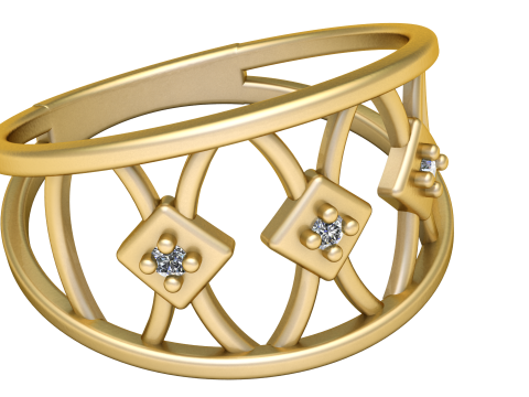 KENZO BAND GOLD RING 3D PRINTABLE MODEL Modello di stampa 3D