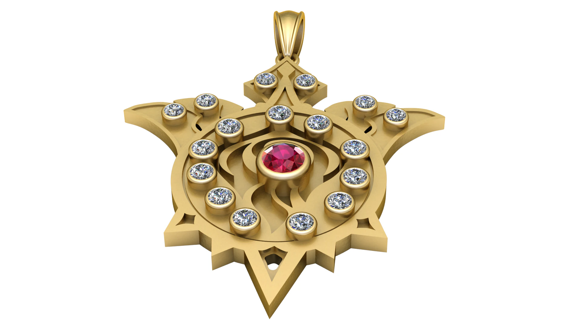 LUXURY SPINAL RUBY PENDANT 3D PRINTABLE MODEL 3D Print Model .c4d .max .obj .3ds .fbx .stl .blend