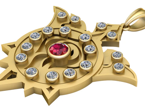 LUXURY SPINAL RUBY PENDANT 3D PRINTABLE MODEL 3D Print Model