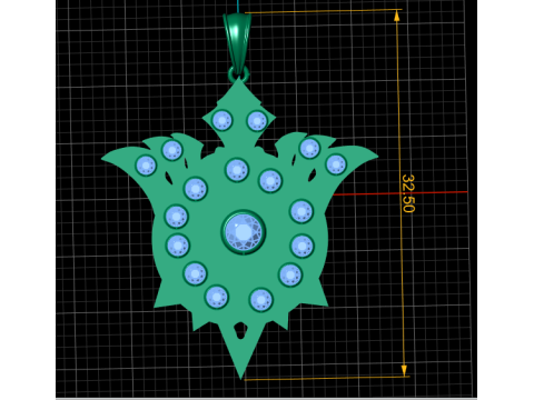 LUXURY SPINAL RUBY PENDANT 3D PRINTABLE MODEL 3D 打印模型