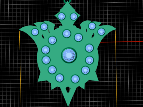 LUXURY SPINAL RUBY PENDANT 3D PRINTABLE MODEL 3D 打印模型