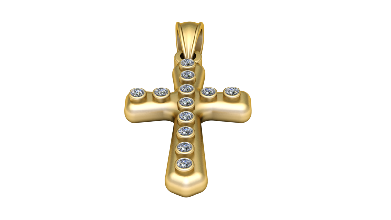 CHRIST DIAMOND CROSS PENDANT 3D PRINTABLE MODEL 3D Baskı Modeli .c4d .max .obj .3ds .fbx .stl .blend