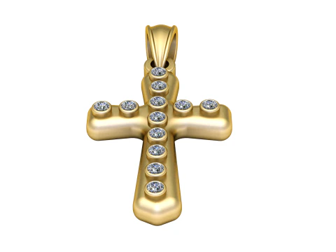 CHRIST DIAMOND CROSS PENDANT 3D PRINTABLE MODEL 3D Print Model