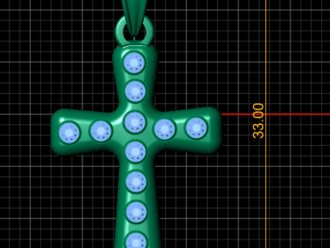 CHRIST DIAMOND CROSS PENDANT 3D PRINTABLE MODEL 3D Print Model