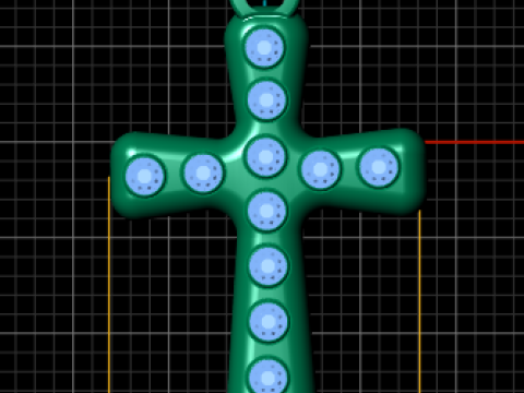 CHRIST DIAMOND CROSS PENDANT 3D PRINTABLE MODEL 3D Baskı Modeli