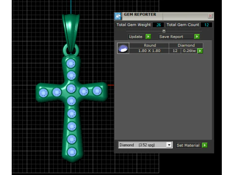 CHRIST DIAMOND CROSS PENDANT 3D PRINTABLE MODEL 3D Print Model
