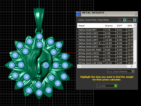 LADY FACE SUNFLOWER STYLE PENDANT 3D PRINTABLE MODEL Modelo de Impressão 3D