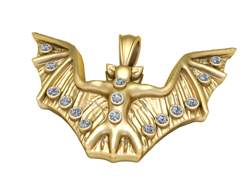 BAT ANIMAL GOLDEN PENDANT 3D PRINTABLE MODEL 3D Print Model