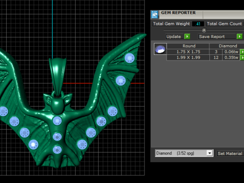 BAT ANIMAL GOLDEN PENDANT 3D PRINTABLE MODEL 3D Print Model