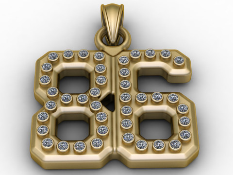 HIP HOP 86 NUMBER PENDANT 3D PRINTABLE MODEL 3D Print Model