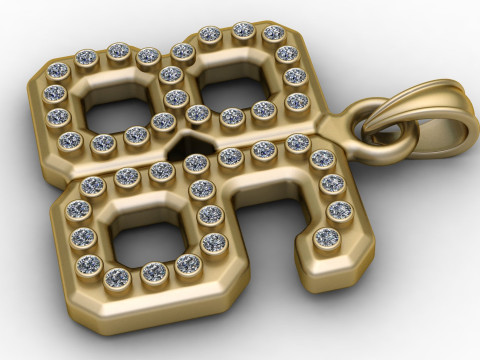 HIP HOP 86 NUMBER PENDANT 3D PRINTABLE MODEL Modelo de Impressão 3D