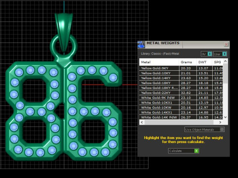 HIP HOP 86 NUMBER PENDANT 3D PRINTABLE MODEL Modelo de Impressão 3D