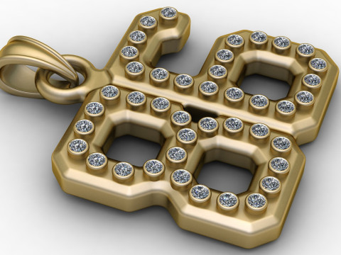 HIP HOP 86 NUMBER PENDANT 3D PRINTABLE MODEL Modelo de Impressão 3D