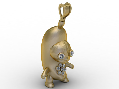 UNIQUE UGLY ANIMAL PENDANT 3D PRINTABLE MODEL Modello di stampa 3D