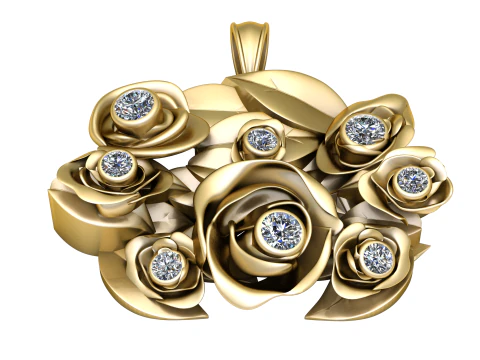 PENDENTIF BOOKEY FLEUR PR&Eacute;CIEUSE MOD&Egrave;LE IMPRIMABLE 3D Modèles 3D en vedette