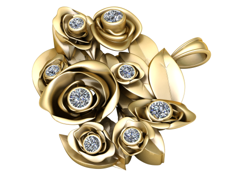 PRECIOUS FLOWER BOOKEY PENDANT 3D PRINTABLE MODEL 3D-Druckmodell