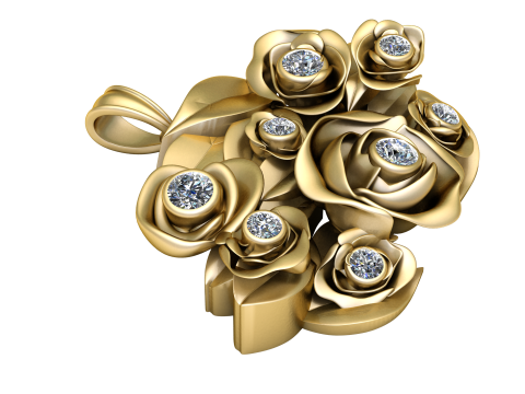 PRECIOUS FLOWER BOOKEY PENDANT 3D PRINTABLE MODEL 3D-Druckmodell