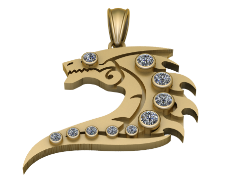 DANGEROUS FRAGON FACE PENDANT 3D PRINTABLE MODEL 3D Print Model