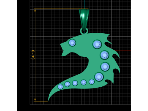 DANGEROUS FRAGON FACE PENDANT 3D PRINTABLE MODEL 3D-Druckmodell