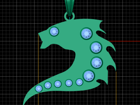 DANGEROUS FRAGON FACE PENDANT 3D PRINTABLE MODEL 3D-Druckmodell